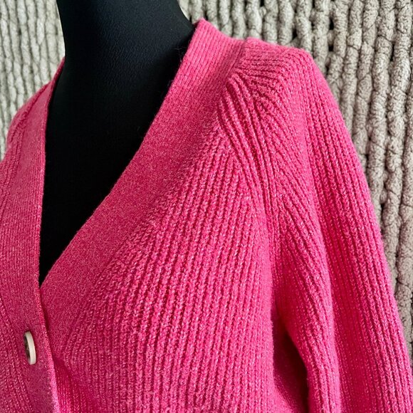 Old Navy Cozy Button-Up Pink Cardigan Sweater - Size M - Picture 4 of 11